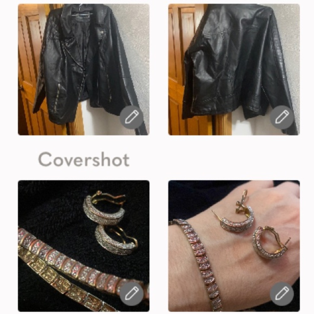 Rue21 BIKER 3X NEW Short Jacket+925 CZ bracelet 8”+ .75”matching earrings
